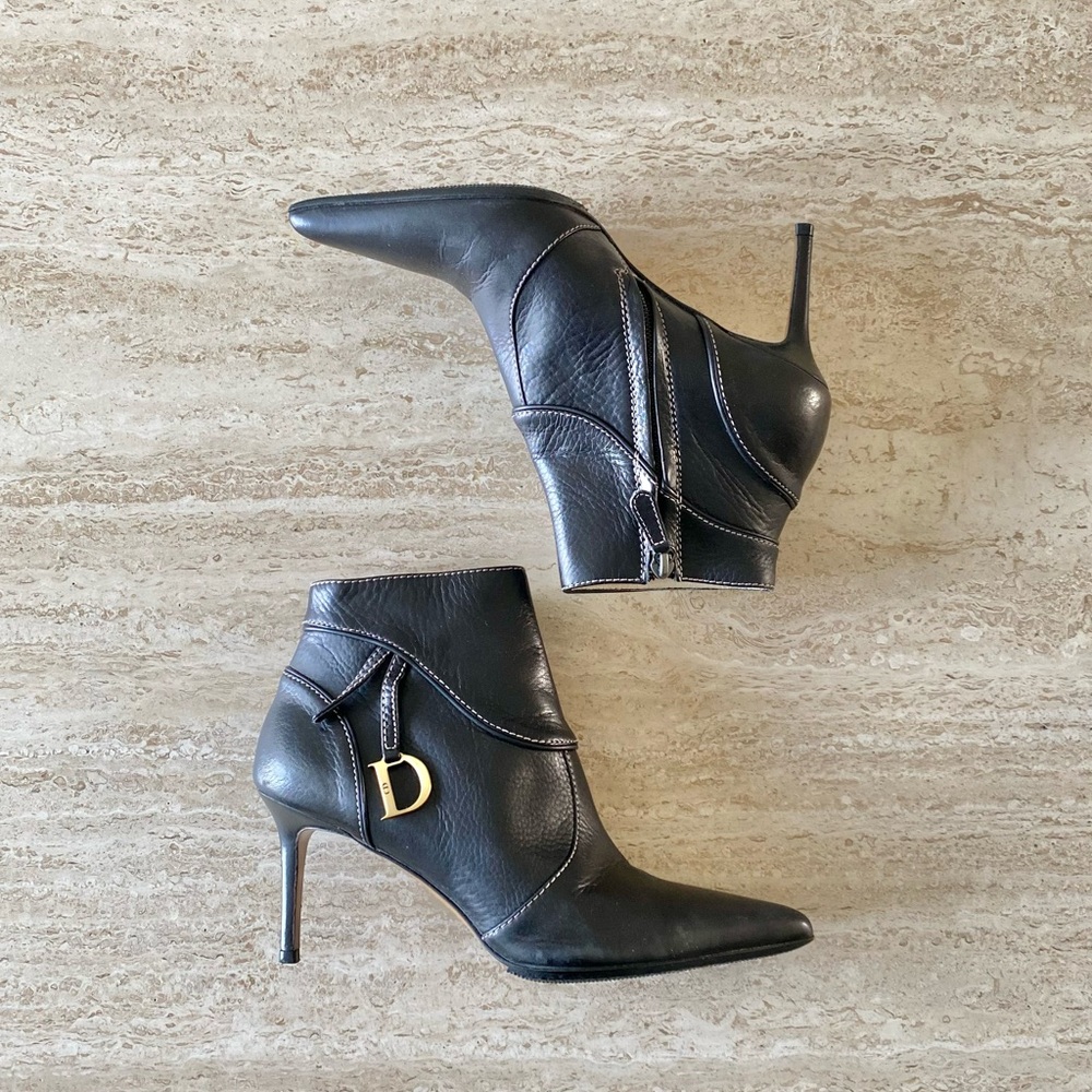 Vintage Dior Saddle D Charm Ankle Boots